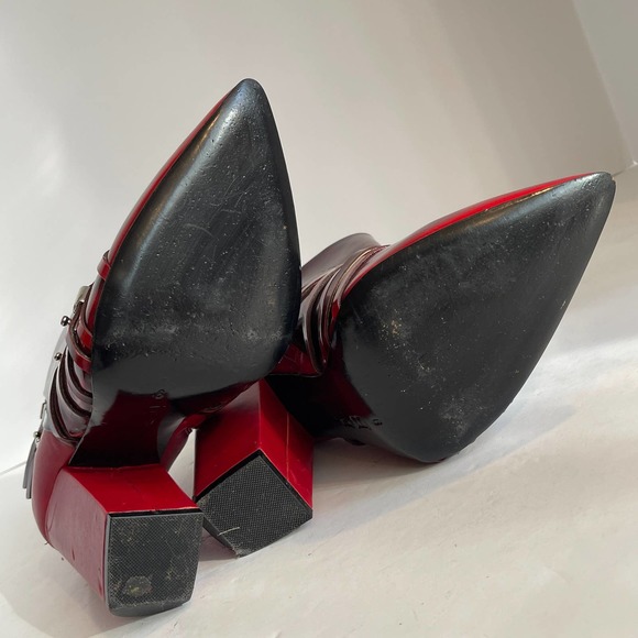 L.A.M.B. Gwen Stefani Red Ombré Martini Boots Size 9 - Picture 8 of 15